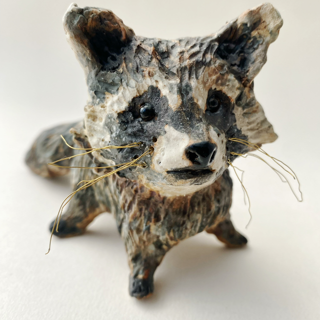 Raccoon sculpture - Tish Campbell Exhibition