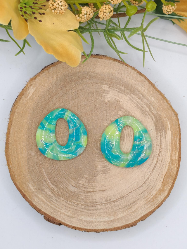 Rondelette transparent Bleu/Jaune Fluo 