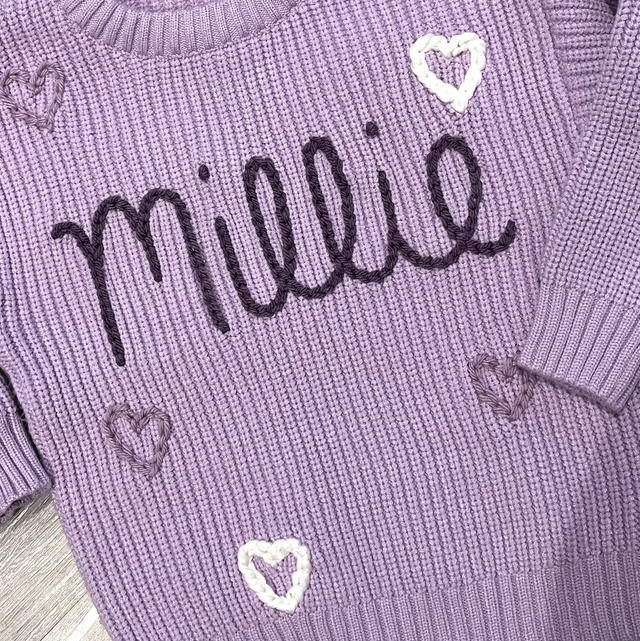 Love hearts Personalised jumper 