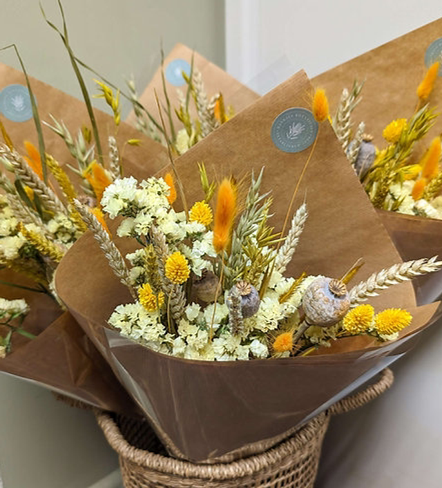 Yellow Dried Flower Bouquet