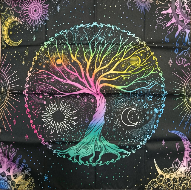 Tapis de Tarot & Oracle en Tissu 48x48 cm – Arbre de Vie