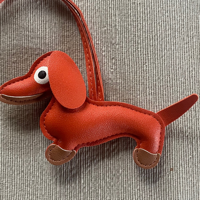 Tassenhanger teckel oranje