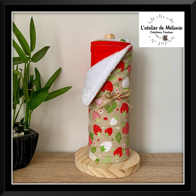 Rouleau essuie tout 7 feuilles et son support en bois