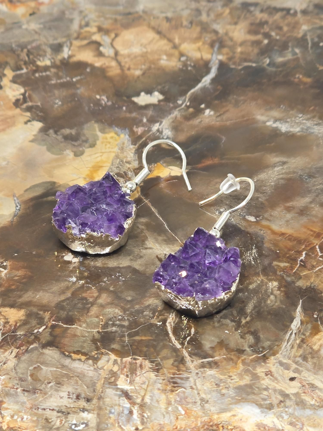Boucles d'oreilles druse d'Améthyste