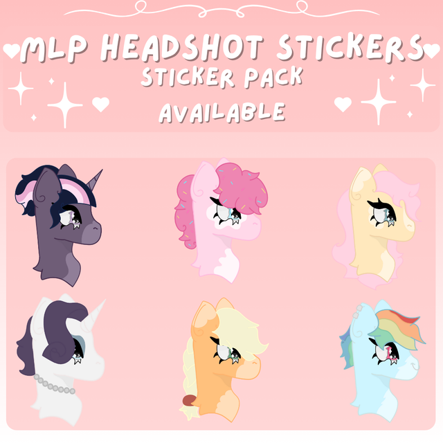 My Little Pony(MLP) Redesign Headshot Stickers