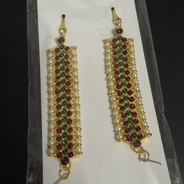 Bharatanatyam Jewellery Maatil red &amp; green stone 