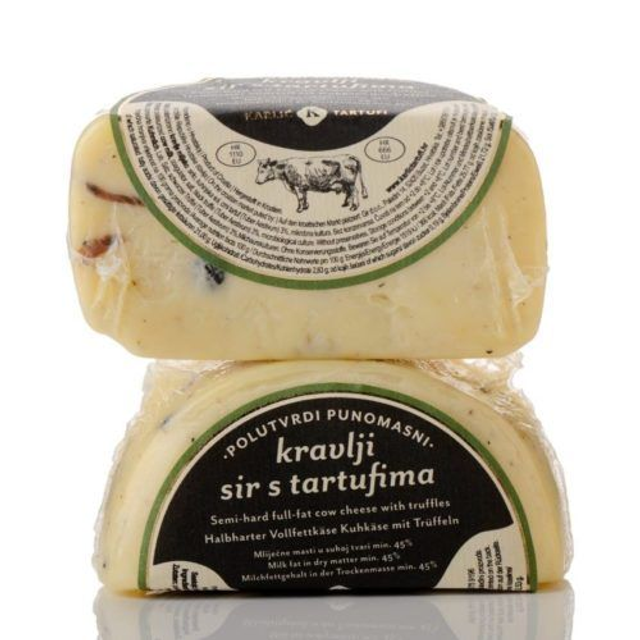 Kuhkäse mit schwarzem Trüffel, 58€ / Kg, Gewicht siehe Produktvarianten