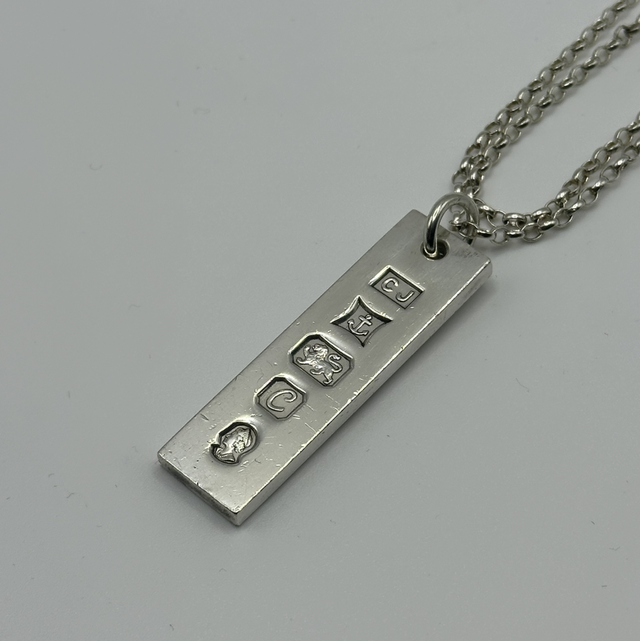 Bullion Bar Pendant &amp; 24 Inch Chain 23.6g