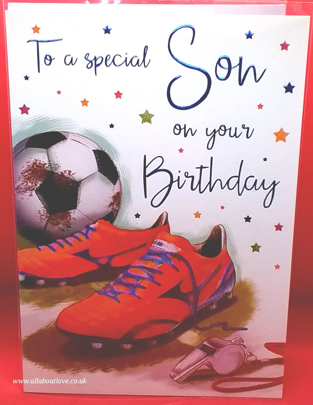 Son Birthday Card Stunning Football Theme 