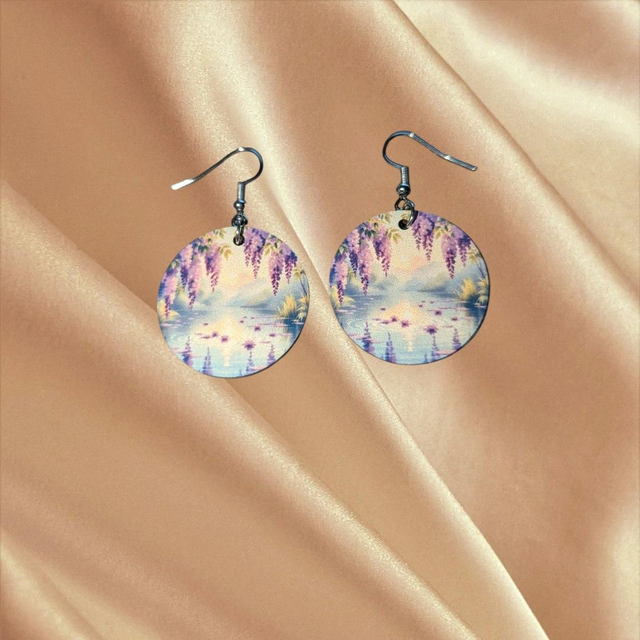 N° 75 Boucles d'oreilles ronde fantaisie hypoallergénique 
