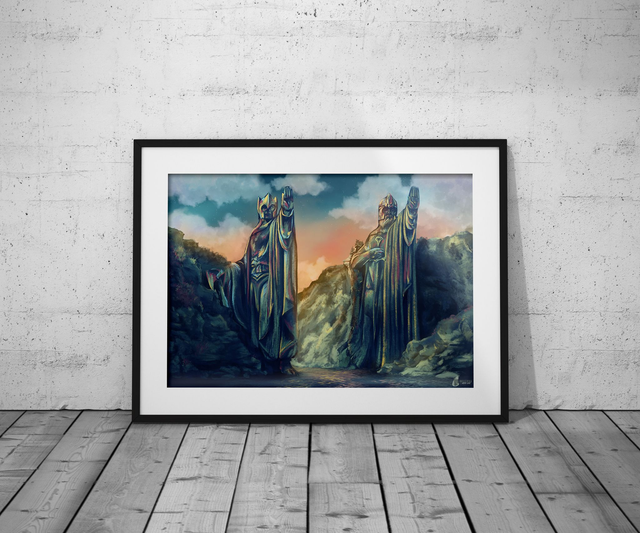 ​L’Argonath, gardiens de l’Anduin - Les Piliers des Rois - Print