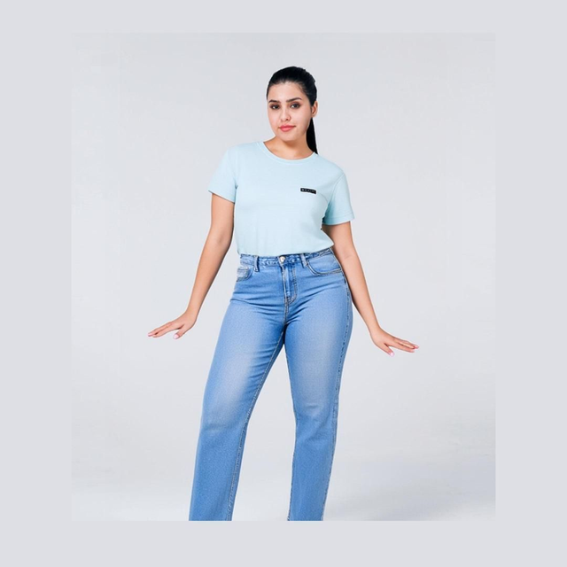 Polera Regular Fit Manga Corta Verde Agua