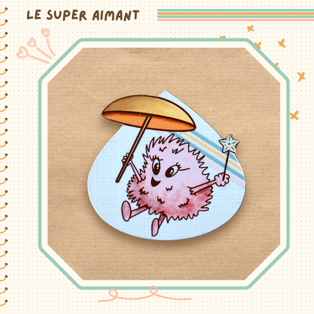 Un super aimant momote volante fond 4 bandes