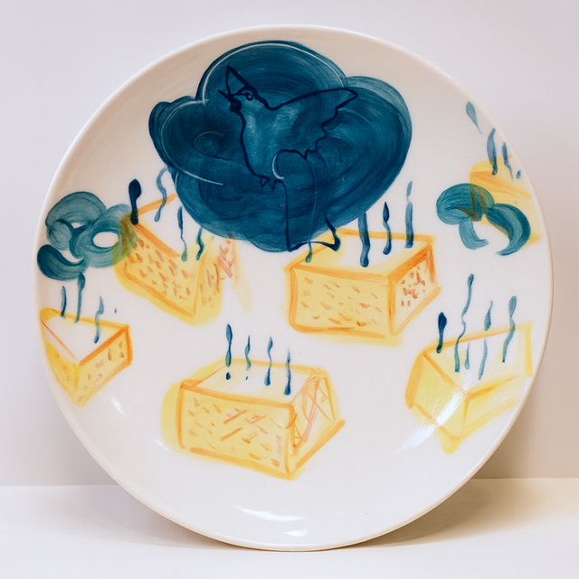 Assiette porcelaine &quot;vapeur&quot;