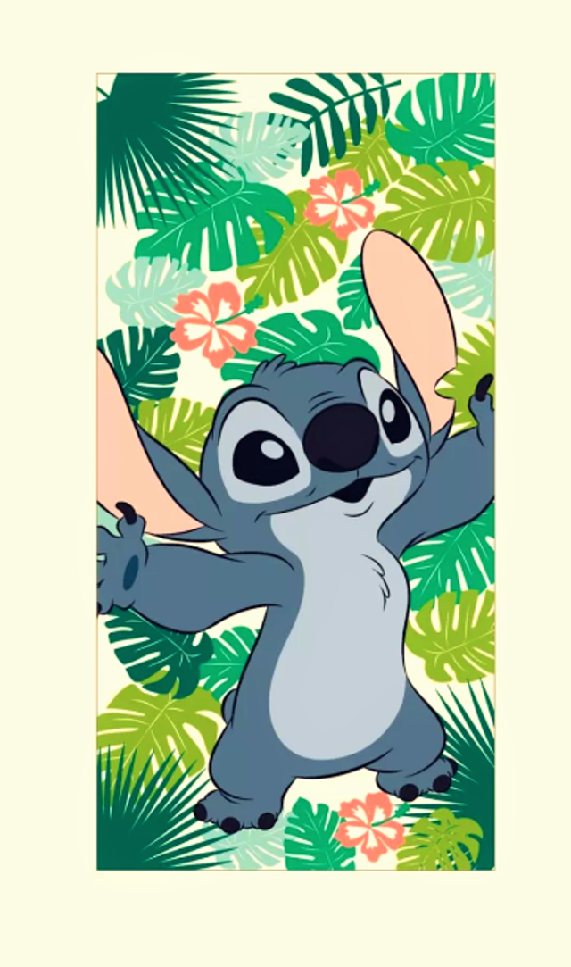 Serviette De Plage - Stitch Palmier Vert - 70x140 Cm