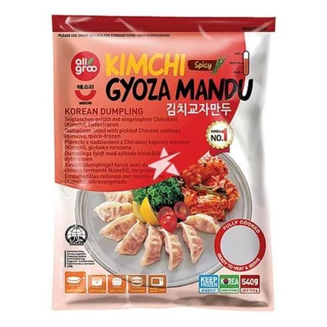 All groo Kimchi Gyoza Mandu 540g Vegan Korean Dumplings