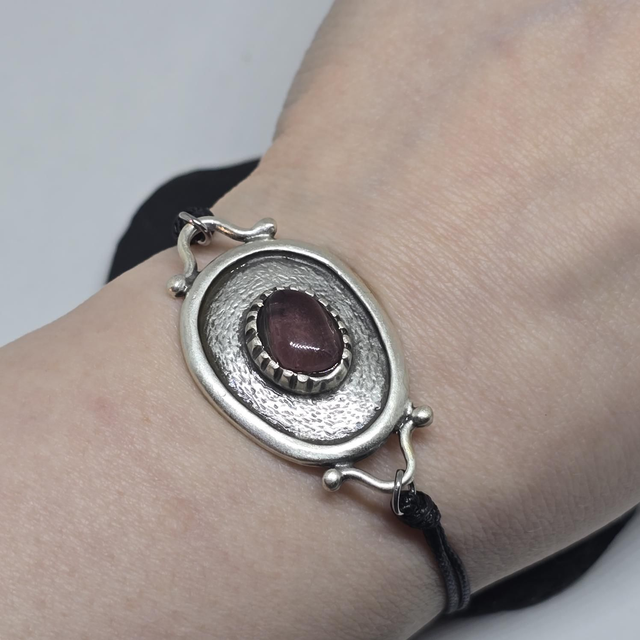 Bracelet Plated Brass with Ultra Rare Purple Seaglass 💜 