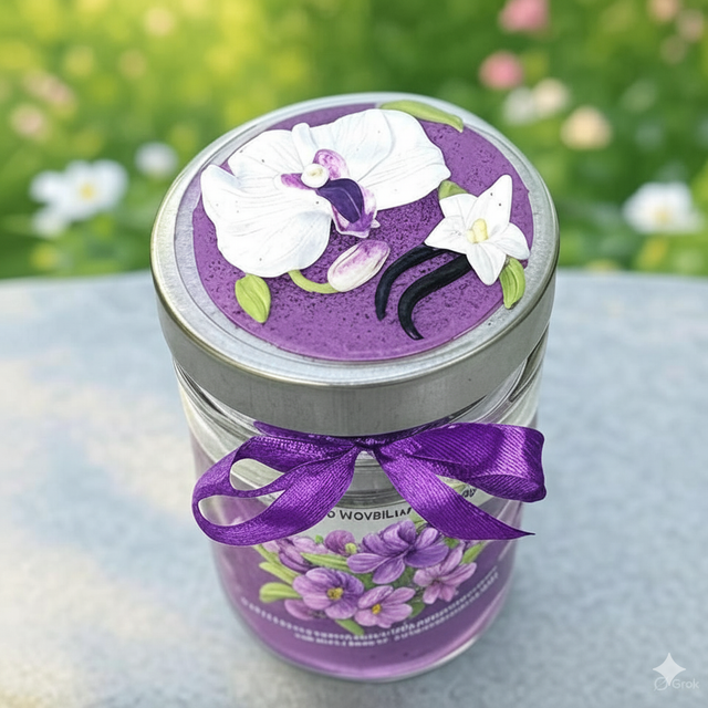 Bougie couvercle orchidée