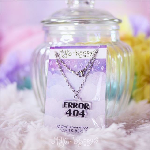 Collier Acrylique Recyclé Pixel Error 404