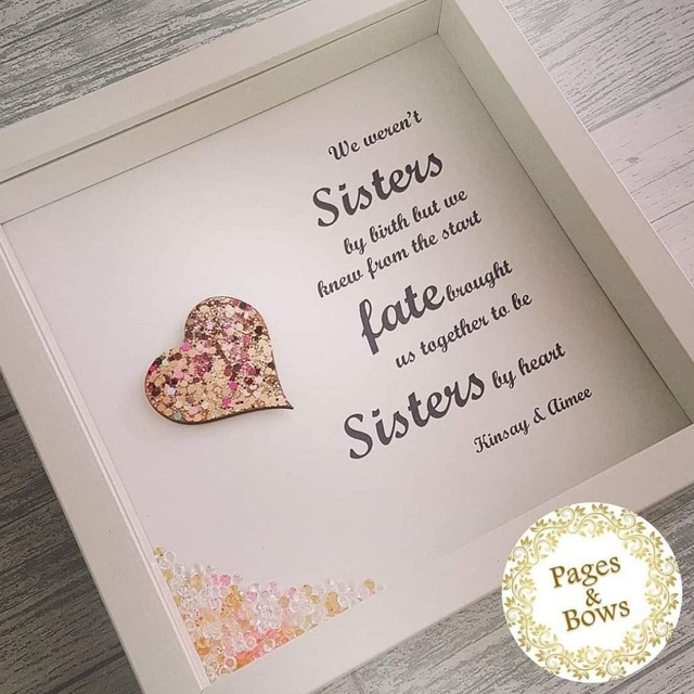 Sisters by birth | Gift for friends | Heart frame  (1)