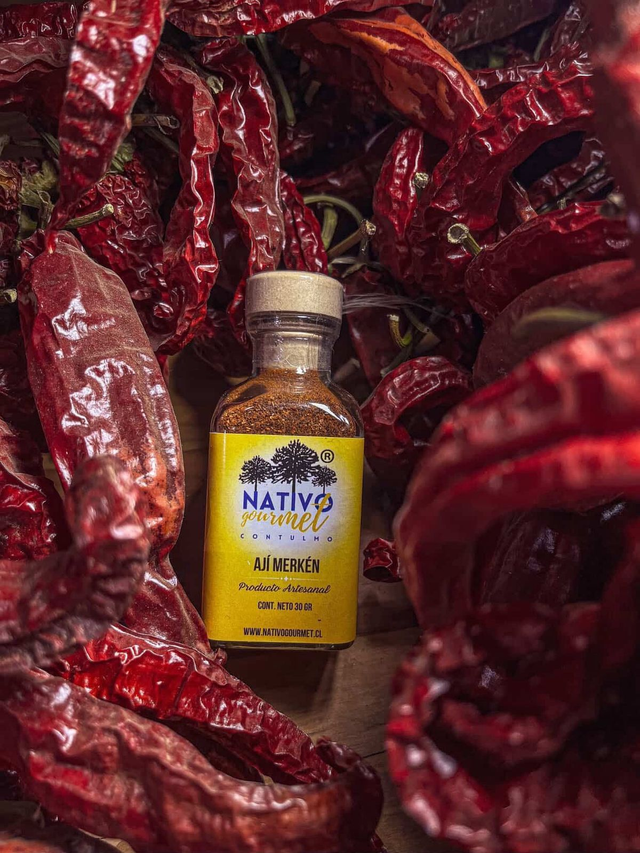 Ají Merkén, Ahumado, sin Sal. 30 gr.