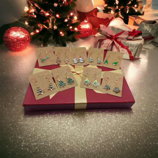 Christmas Tree Hook Earrings