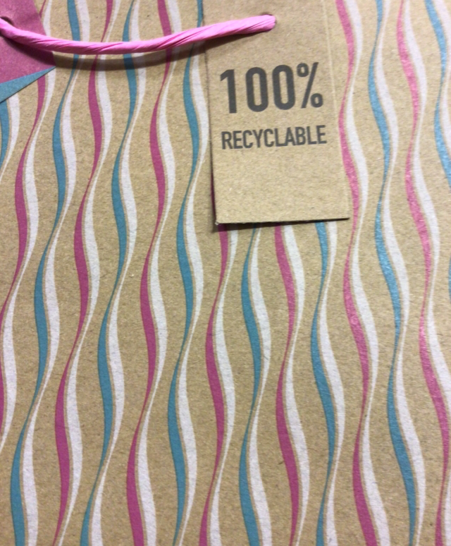 Gift Bag - Pink and Blue Wave Medium 