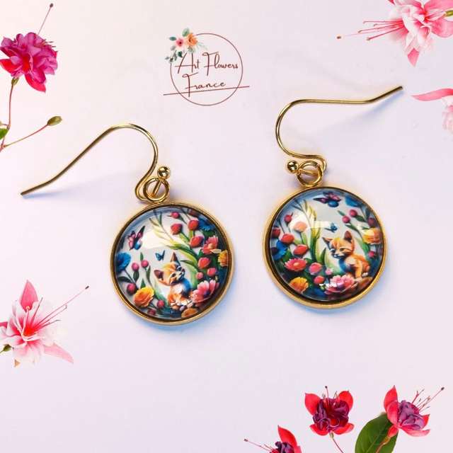 Bijoux illustrés Chaton dans la forêt