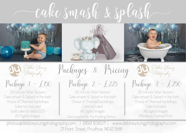 Cake Smash &amp; Splash Packages