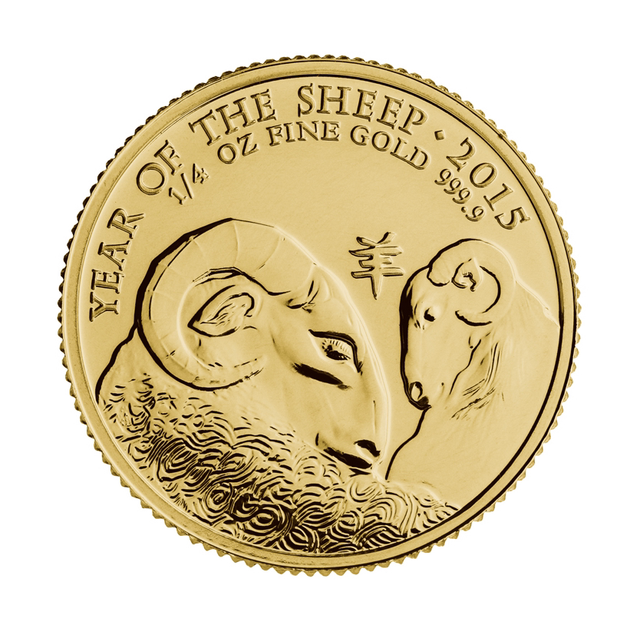 UK 1/4 oz Gold Lunar Sheep Coin