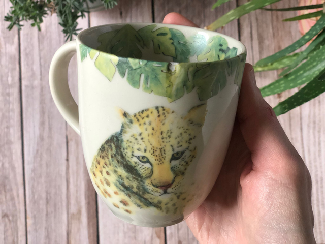 Leopard upcycled ceramics