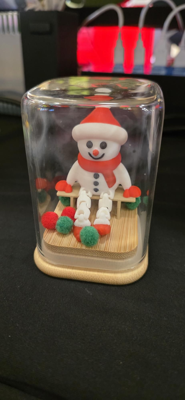 Bonhomme de neige sous cloche