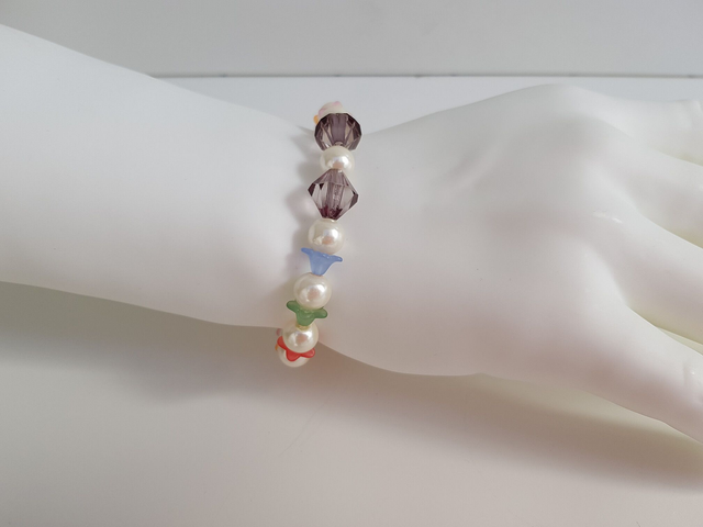 Bracelet Fleurs Multicolore Perles