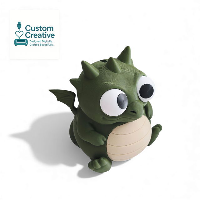 Cute Dragon Piggy Bank – 3D Printed Coin Bank (Pink or Green)