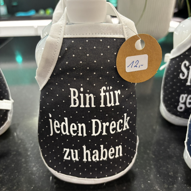 Spüliflaschenschürze ,,Bin für jeden... incl. Spülmittel