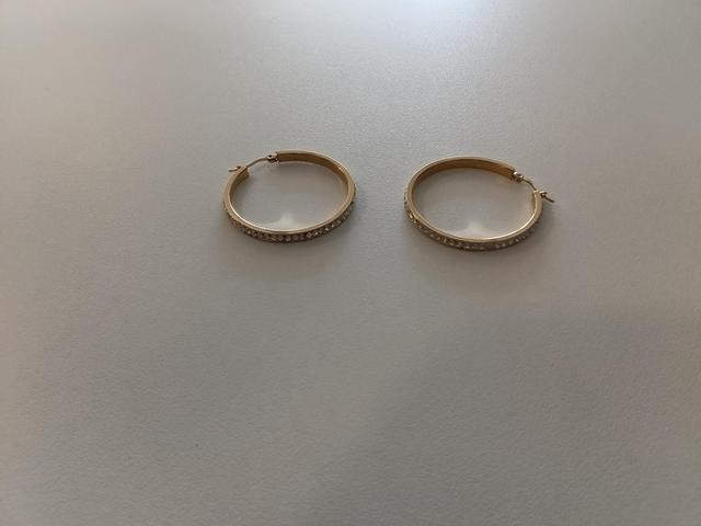 Oorbellen ring goud stenen