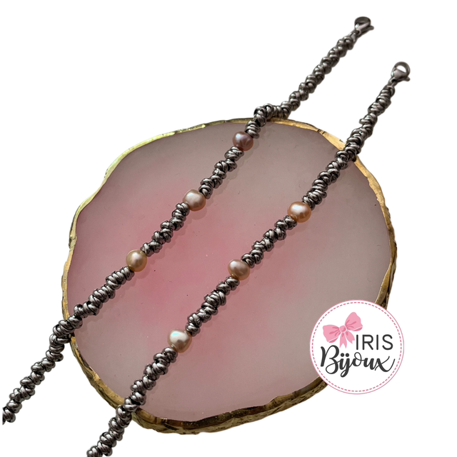 Bracciale nodini con perle 