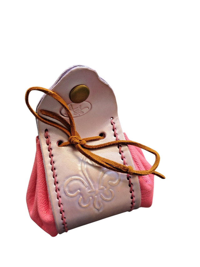 Bourse Amboisienne fleur de lys - rose/violet 