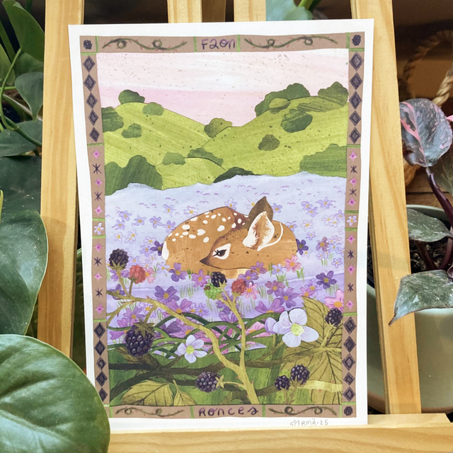 &quot;Faon &amp; Ronces&quot; Print A5