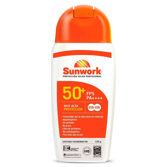 Protector Solar Sunwork FPS 50+ (Pomo 120 Grs)