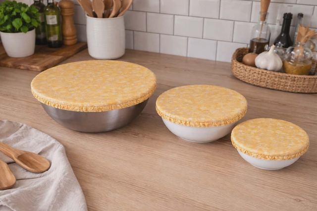 Lot charlottes à plat fleuri moutarde