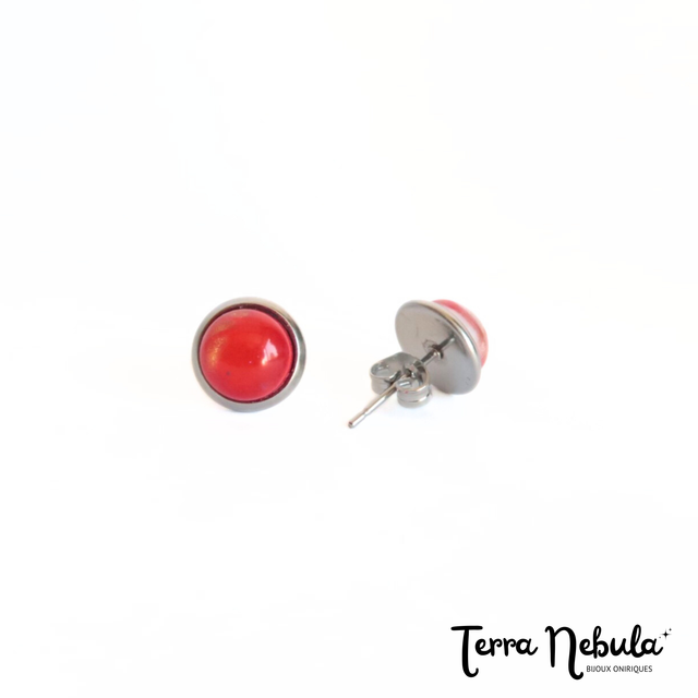 Boucles d&#039;oreilles P&#039;tites Puces Rouge | BO027