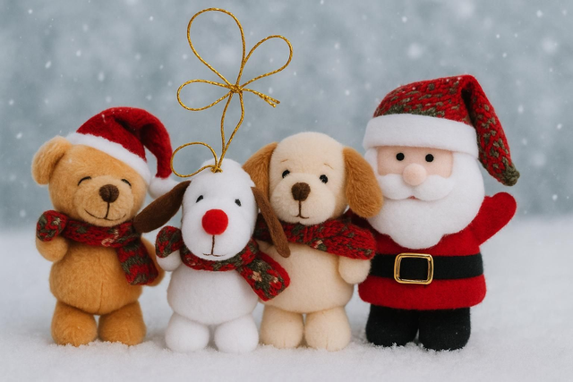 Suspensions Noël en peluche