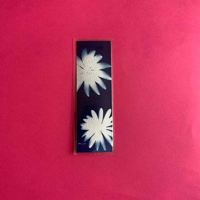 Marque page cyanotype végétal original sur papier épais et plastifié