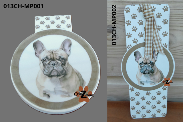 Marque pages Bouledogue français (magnétique ou standard) 