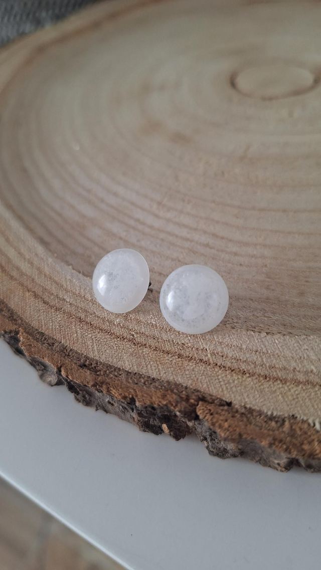 Puces d&#039;oreilles rondes transparentes effets blancs