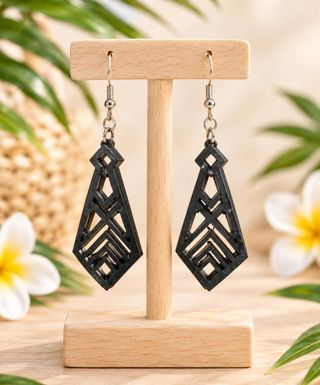 Boucles d'oreilles noires