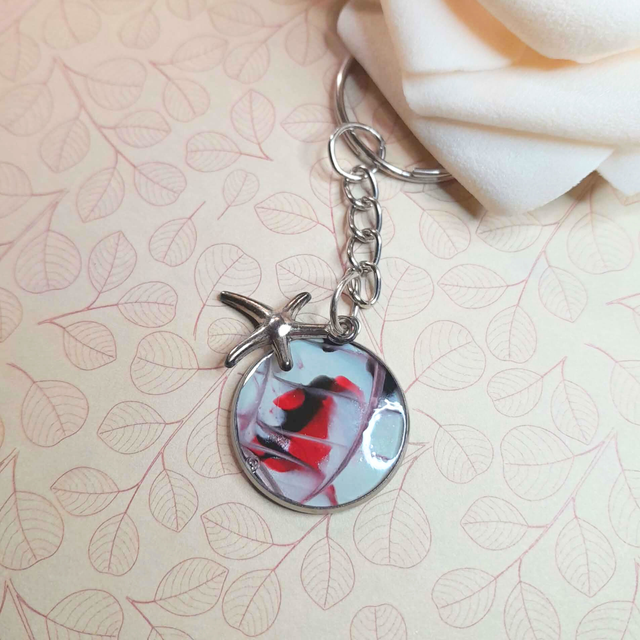 ETOILE URBAINE - Porte-clés - Métal argenté, rouge et gris