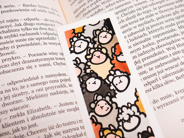 ALPAKI zakładka do książki, ręcznie malowana akwarela