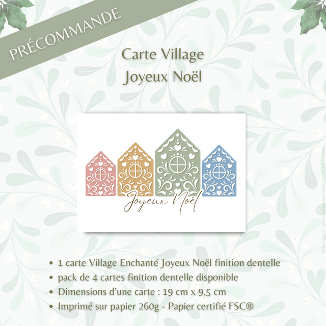 Format Papier - Village Enchanté - Carte Joyeux Noël